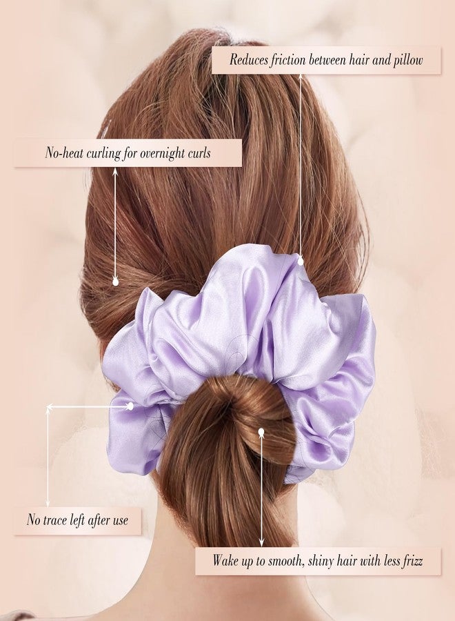obeoby 3Pcs Satin Hair Scrunchies, Large Sleepy Hair Tie Scrunchie for Thick Curls Ponytail Holders Valentine's Day Gifts for Wife - Image 4